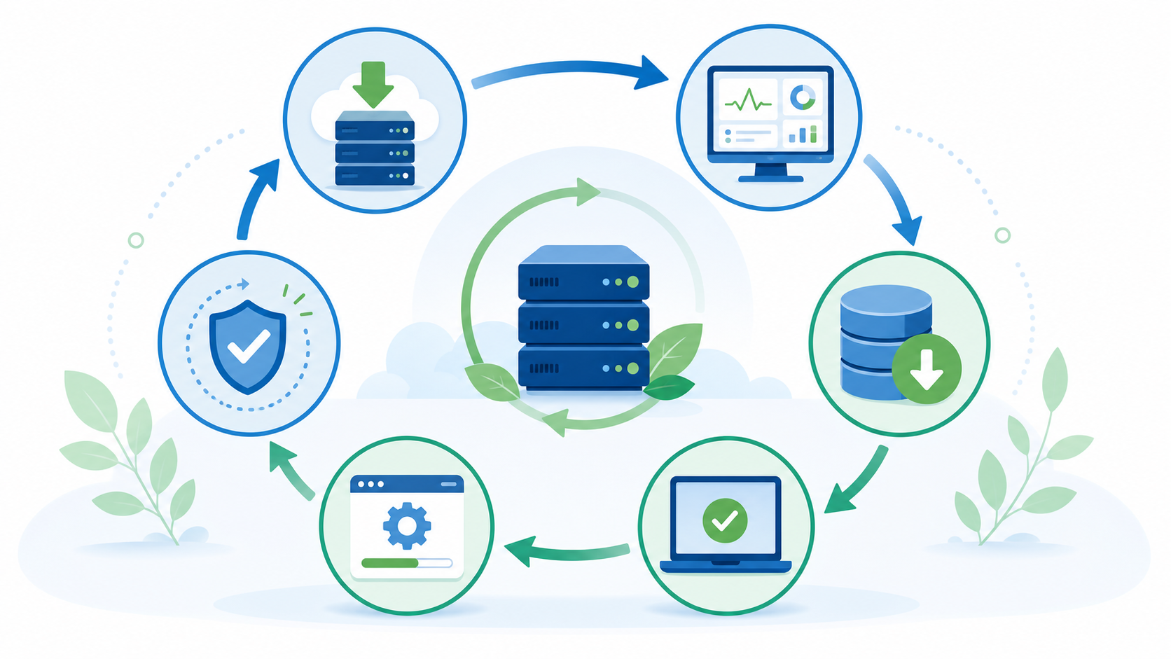 VPS 服务监控备份更新闭环图
