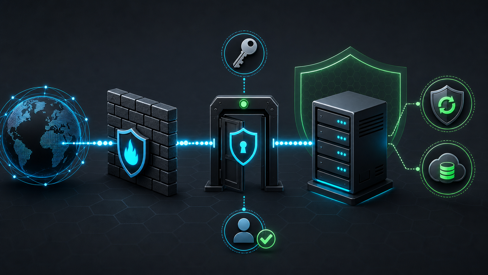 VPS 防火墙密钥访问与备份保护路径图