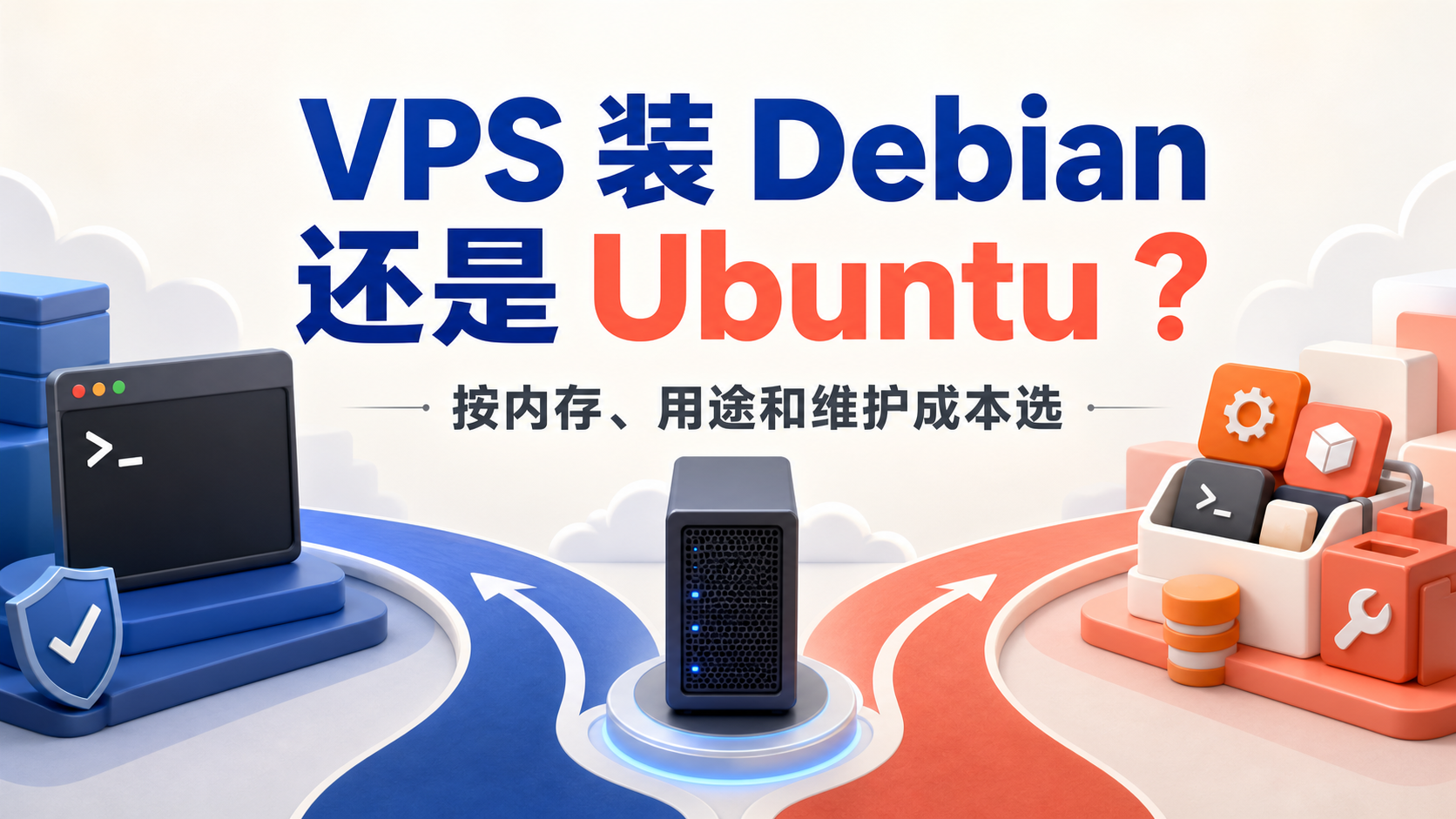 VPS 在 Debian 与 Ubuntu 之间进行系统选择的分岔决策图
