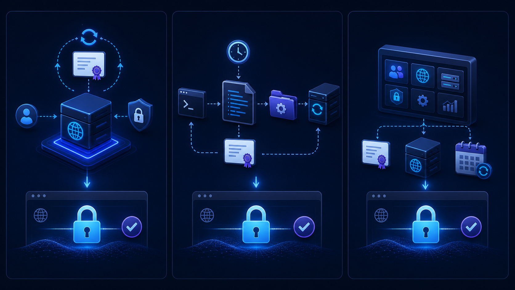Caddy acme.sh Certbot 和面板 SSL 自动续期选择图