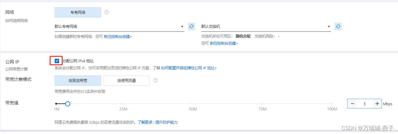 阿里云ECS公网IP与网络配置真实页面截图