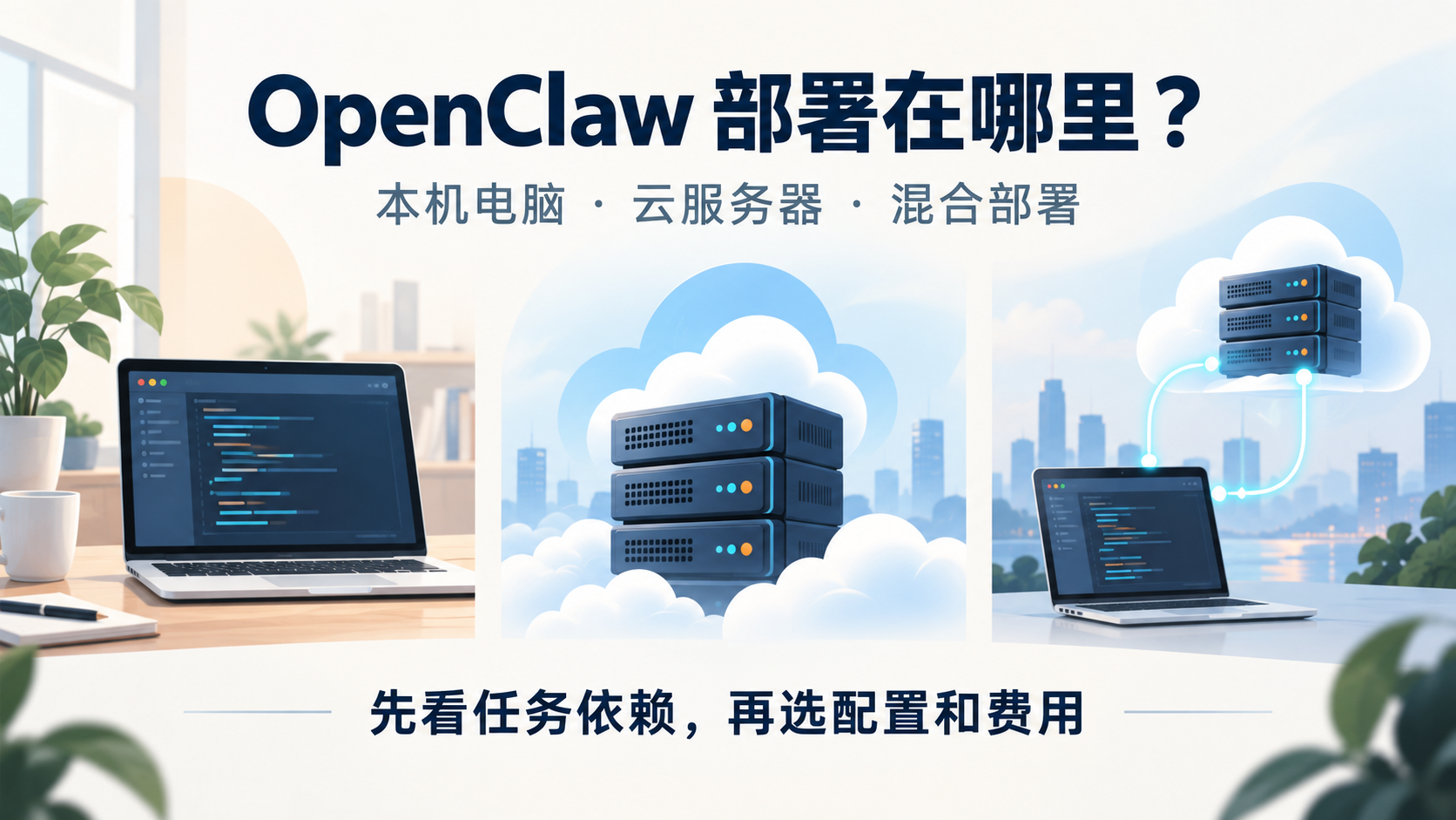 OpenClaw本机电脑、云服务器与混合部署选型