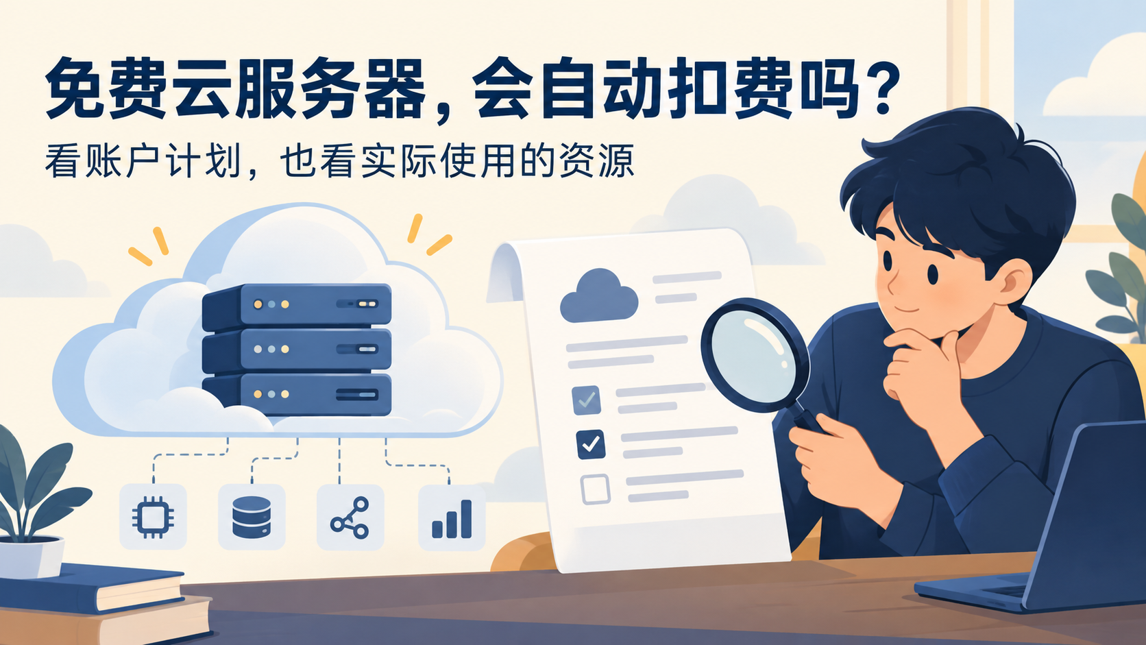 免费云服务器会自动扣费吗？看账户计划，也看实际使用的资源