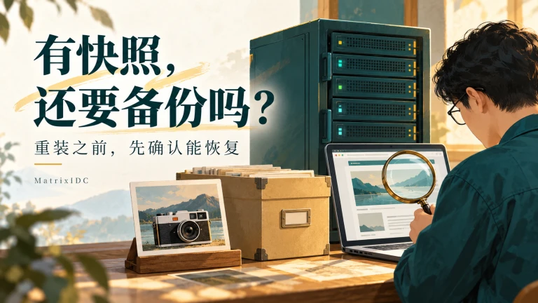 云服务器快照与独立备份共同围绕可恢复性进行检查