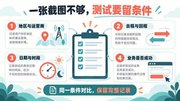 香港服务器购买证据清单,包括用户网络、测试方向、时段和实际业务结果